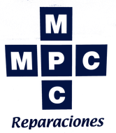 Es un logotipo para una empresa llamada mpc reparaciones.