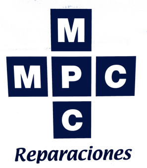 Es un logotipo para una empresa llamada mpc reparaciones.